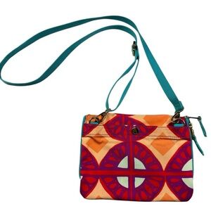 Fossil keyper vegan Nylon Mini Flap Crossbody Waterproof Geometric Retro ZB5755